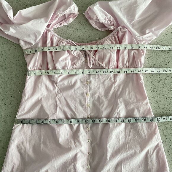 Revolve Privacy Please Maeve Dress Light Pink Puff Sleeve Mini XL - Picture 5 of 11
